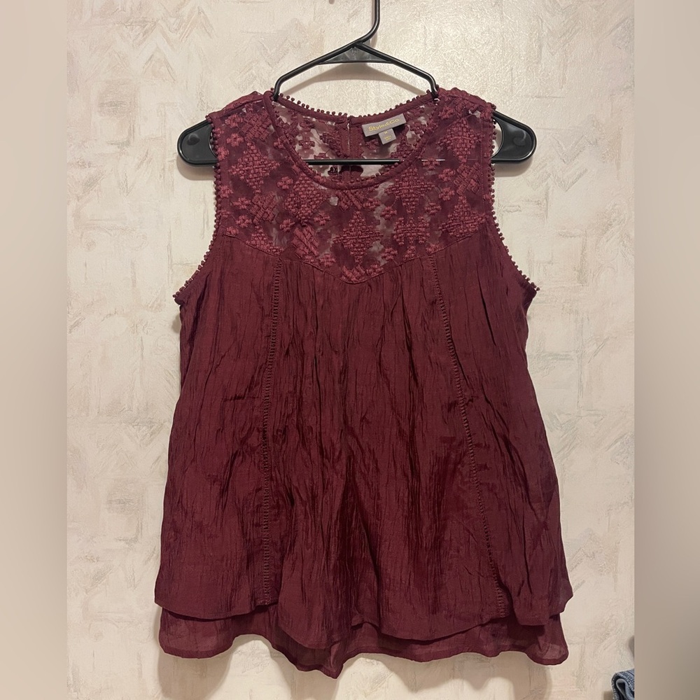 Style and Co. Women’s burgundy tank top - Medium